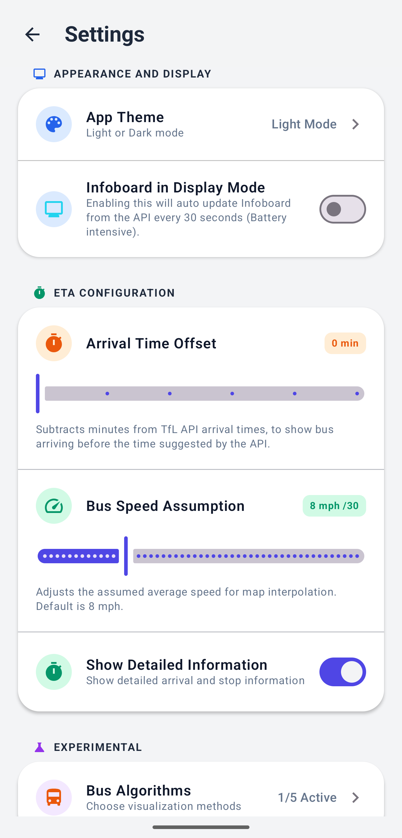 App Screenshot - Settings