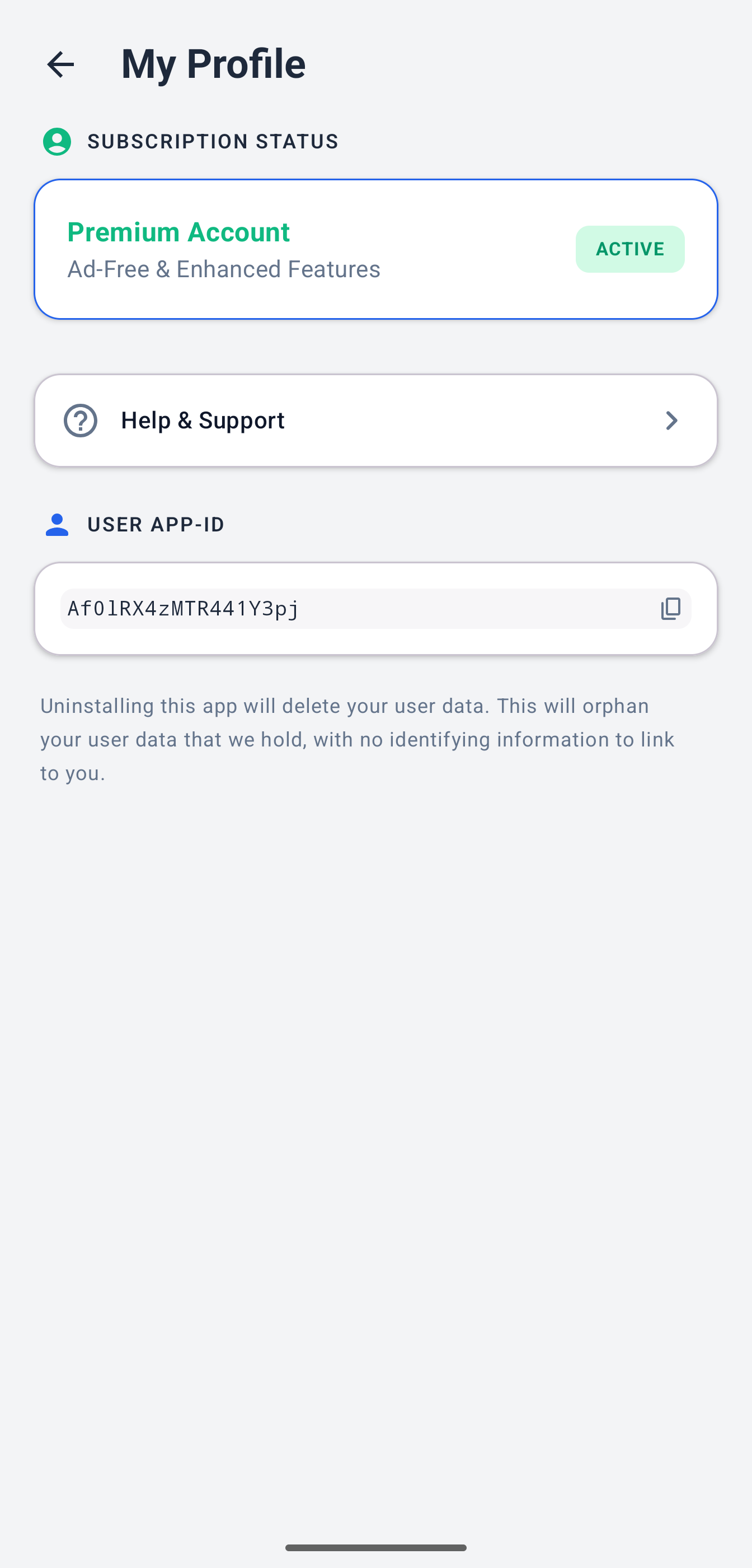 App Screenshot - Profile